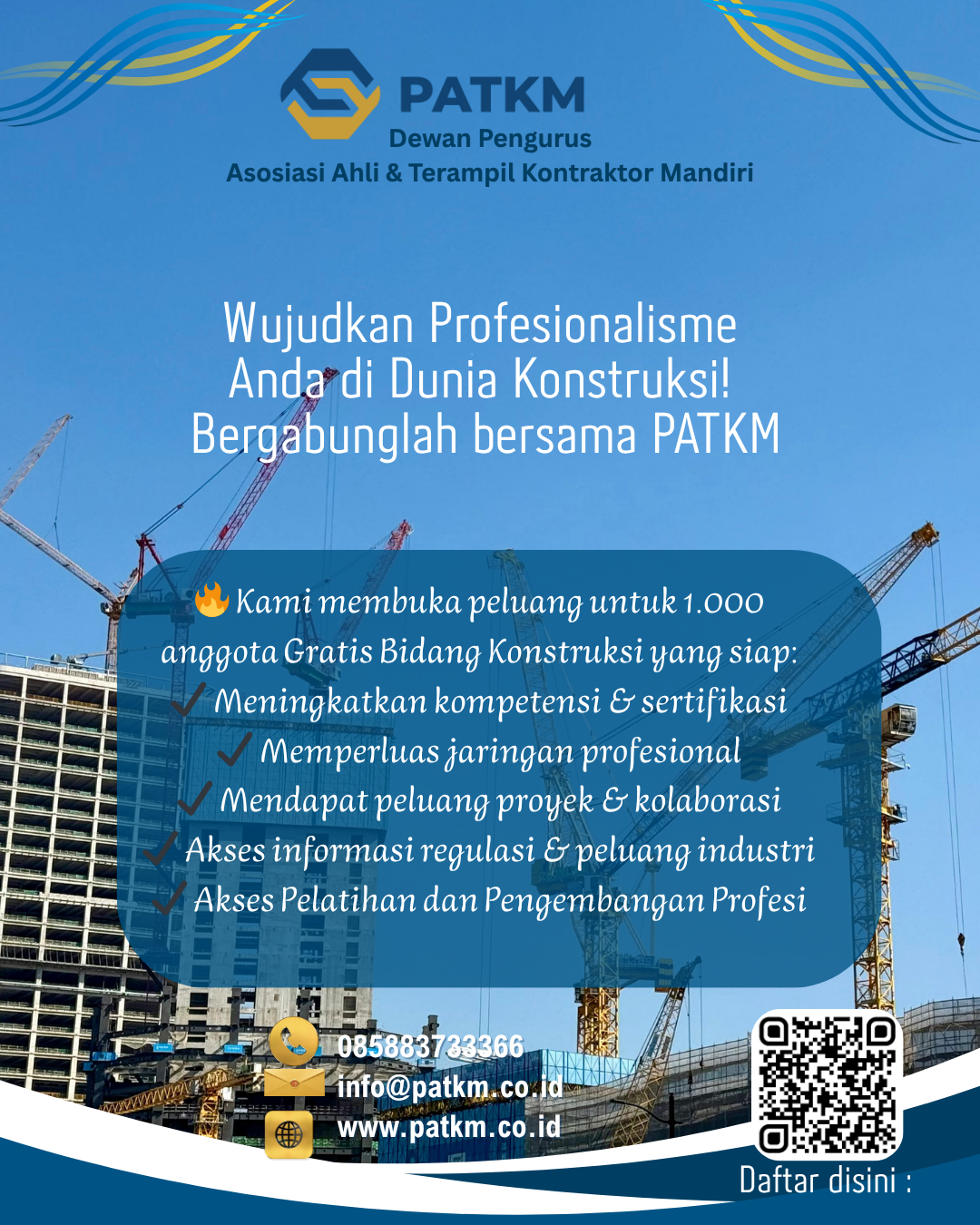 Gratis Pendaftaran Keanggotaan untuk 1000 Anggota Bidang Jasa Konstruksi